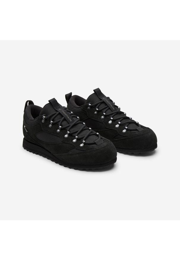 Decathlon - Sneakersy Graveler Low waterproof. Kolor: czarny. Materiał: skóra, kauczuk. Szerokość cholewki: normalna