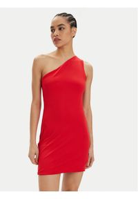 Tommy Jeans Sukienka letnia DW0DW17947 Czerwony Slim Fit. Kolor: czerwony. Materiał: syntetyk. Sezon: lato