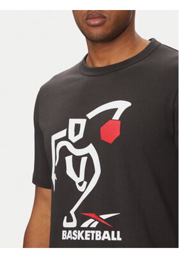 Reebok T-Shirt 100218839 Czarny Regular Fit. Kolor: czarny. Materiał: bawełna