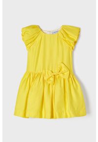 Mayoral sukienka dziecięca kolor żółty mini rozkloszowana. Kolor: żółty. Typ sukienki: rozkloszowane. Długość: mini #4