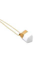 Brazi Druse Jewelry - Naszyjniki Kwarc Biały. Materiał: pozłacane, złote, srebrne. Kolor: biały. Kamień szlachetny: kwarc