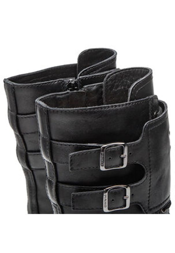 Pinko Trapery Cumino Stivale AI 22-23 BLKS1 1H2135 A072 Czarny. Kolor: czarny. Materiał: skóra