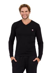 Guess - GUESS Czarny męski longsleeve Core Tee, Rozmiar M. Kolor: czarny. Długość rękawa: długi rękaw
