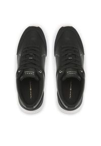 TOMMY HILFIGER - Tommy Hilfiger Sneakersy Runner With Heel Detail FW0FW06621 Czarny. Kolor: czarny. Materiał: skóra #5