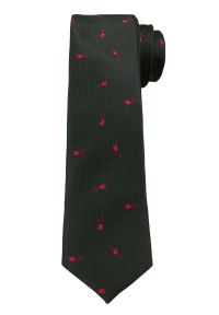 Czarny Elegancki Krawat w Czerwone Kwiaty -Angelo di Monti- 6 cm, Męski, Motyw Kwiatowy. Kolor: czerwony. Wzór: kwiaty. Styl: elegancki #1