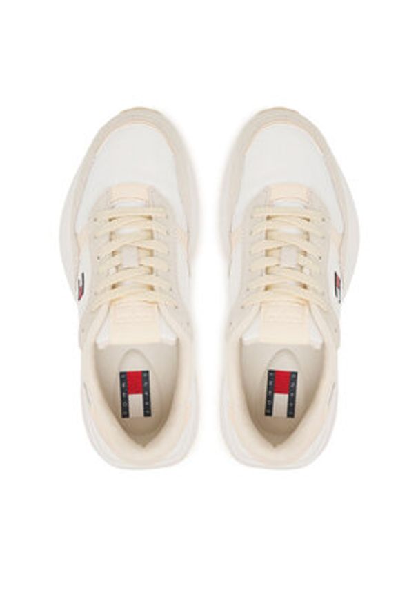 Tommy Jeans Sneakersy Modern Runner Mix EN0EN03100 Biały. Kolor: biały. Materiał: skóra, zamsz