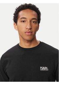 Karl Lagerfeld - KARL LAGERFELD T-Shirt 755781 563235 Czarny Regular Fit. Typ kołnierza: dekolt w karo. Kolor: czarny. Materiał: bawełna #4