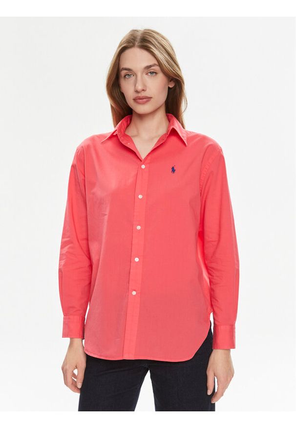 Polo Ralph Lauren Koszula Ls Ligh St 211916277007 Czerwony Regular Fit. Typ kołnierza: polo. Kolor: czerwony. Materiał: bawełna