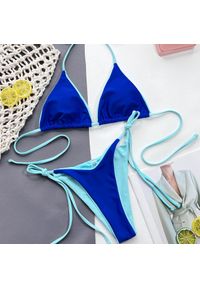 Intica - Bikini plażowe z regulowanymi sznureczkami Fawn. Kolor: niebieski. Materiał: tkanina, materiał