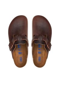 Birkenstock Klapki Boston SFB 159713 Brązowy. Kolor: brązowy. Materiał: skóra, nubuk