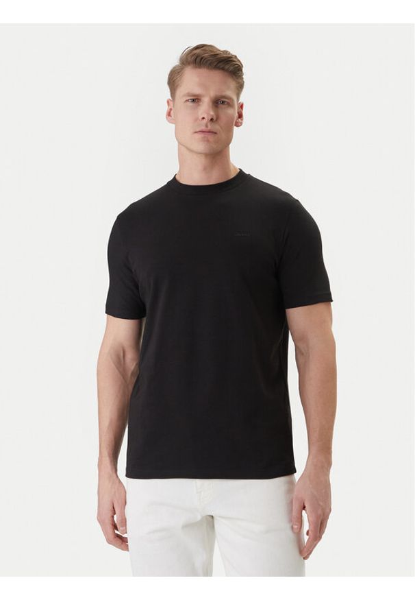 Karl Lagerfeld - KARL LAGERFELD T-Shirt 755034 562235 Czarny Regular Fit. Typ kołnierza: dekolt w karo. Kolor: czarny. Materiał: bawełna