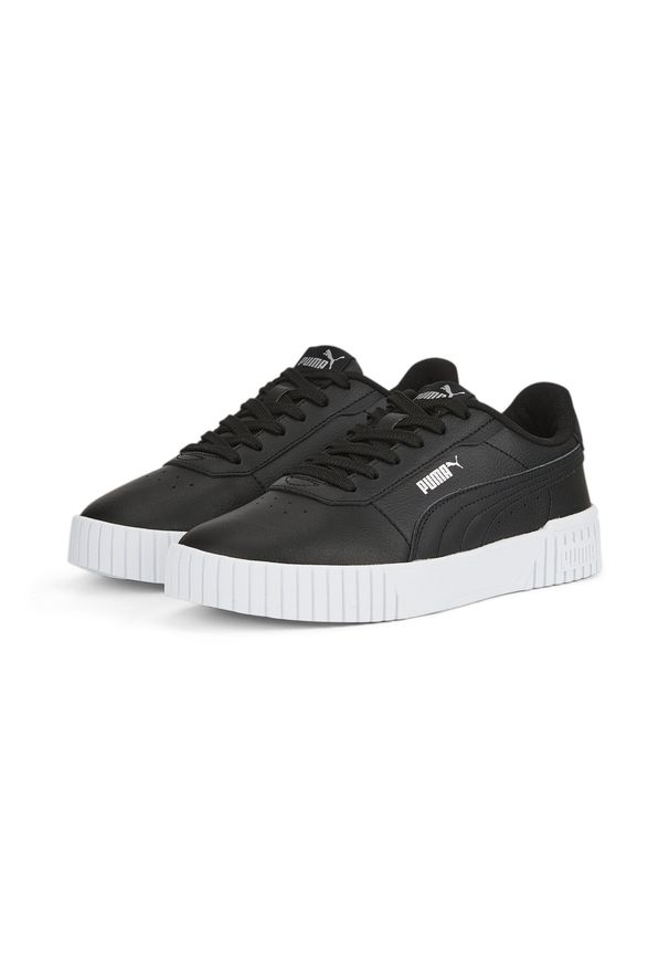 Puma - Damskie sneakersy Carina 2.0 PUMA Black Silver Gray. Okazja: na plażę. Kolor: wielokolorowy, szary, czarny. Sezon: lato. Sport: tenis