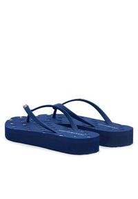 TOMMY HILFIGER - Tommy Hilfiger Japonki Repeat Logo Platform FW0FW09199 Granatowy. Kolor: niebieski. Materiał: syntetyk. Obcas: na platformie #4