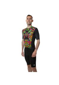 C-LAB - Koszulka rowerowa męska Ottima Polynesia. Kolor: czarny, zielony, czerwony, wielokolorowy. Długość rękawa: krótki rękaw. Długość: krótkie. Sport: kolarstwo