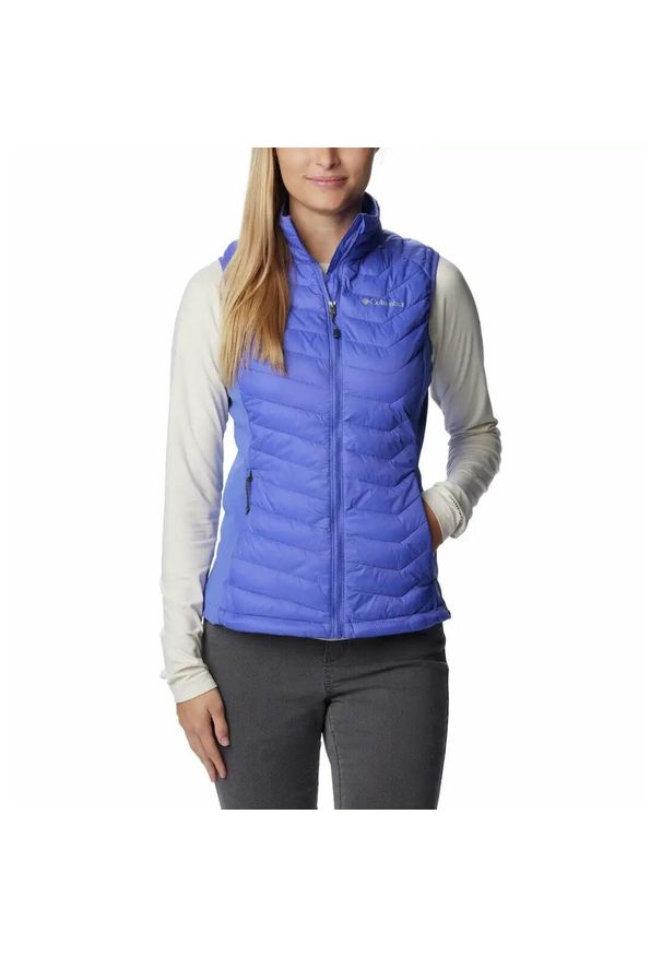 columbia - Bezrękawnik Sportowy Columbia Powder Pass Vest. Kolor: fioletowy. Długość rękawa: bez rękawów