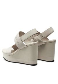 Calvin Klein Jeans Sandały Wedge Sandal Webbing In Mr YW0YW01360 Beżowy. Kolor: beżowy. Materiał: materiał