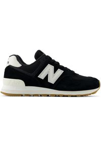 Buty unisex New Balance U574RAB – czarne. Kolor: czarny. Materiał: guma, syntetyk, skóra, materiał. Szerokość cholewki: normalna. Model: New Balance 574 #1