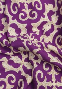 Renee - Fioletowa Rozkloszowana Sukienka z Bawełny na Cienkich Ramiączkach Nellmaira. Okazja: na imprezę. Kolor: fioletowy. Materiał: bawełna. Długość rękawa: na ramiączkach. Sezon: lato #4