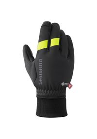 SHIMANO - Rękawiczki kolarskie WINDSTOPPER Primaloft, czarno-żółte. Kolor: czarny. Technologia: Primaloft. Sport: kolarstwo