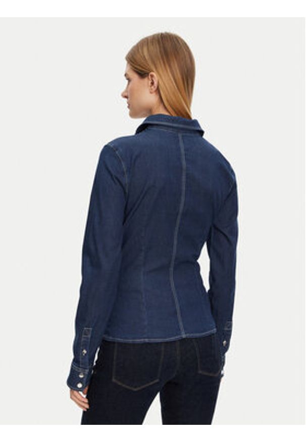 Guess Koszula W5RH69 D5HJ1 Granatowy Regular Fit. Kolor: niebieski. Materiał: bawełna