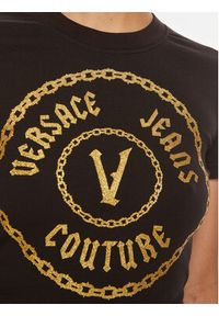 Versace Jeans Couture T-Shirt 77HAHT02 CJ03T Czarny Slim Fit. Kolor: czarny. Materiał: bawełna #3