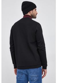 BOSS - Boss Bluza bawełniana męska kolor czarny gładka. Kolor: czarny. Materiał: bawełna. Wzór: gładki