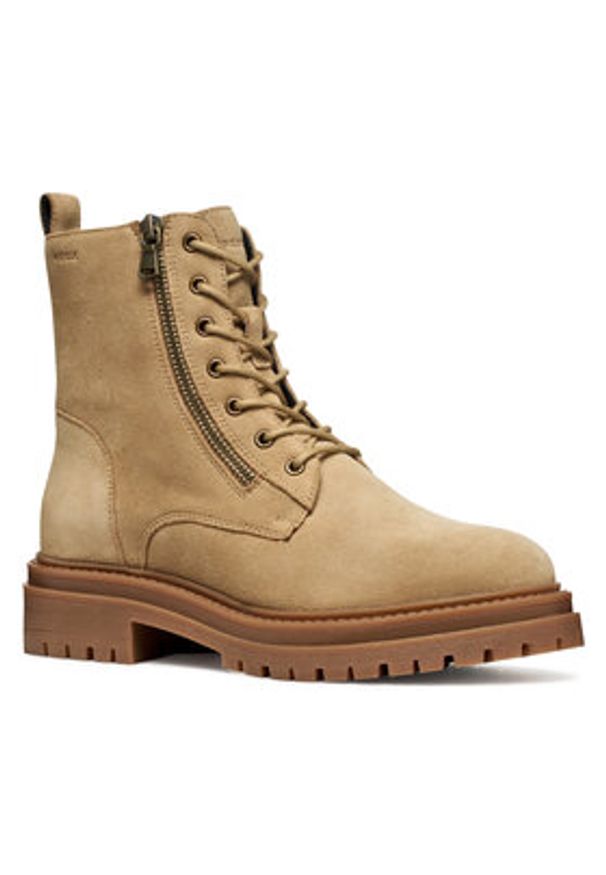 Geox Trapery D Iridea D16HRF 00022 C5010 Beżowy. Kolor: beżowy. Materiał: zamsz, skóra