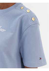 TOMMY HILFIGER - Tommy Hilfiger T-Shirt Script WW0WW47819 Niebieski Regular Fit. Kolor: niebieski. Materiał: bawełna #4