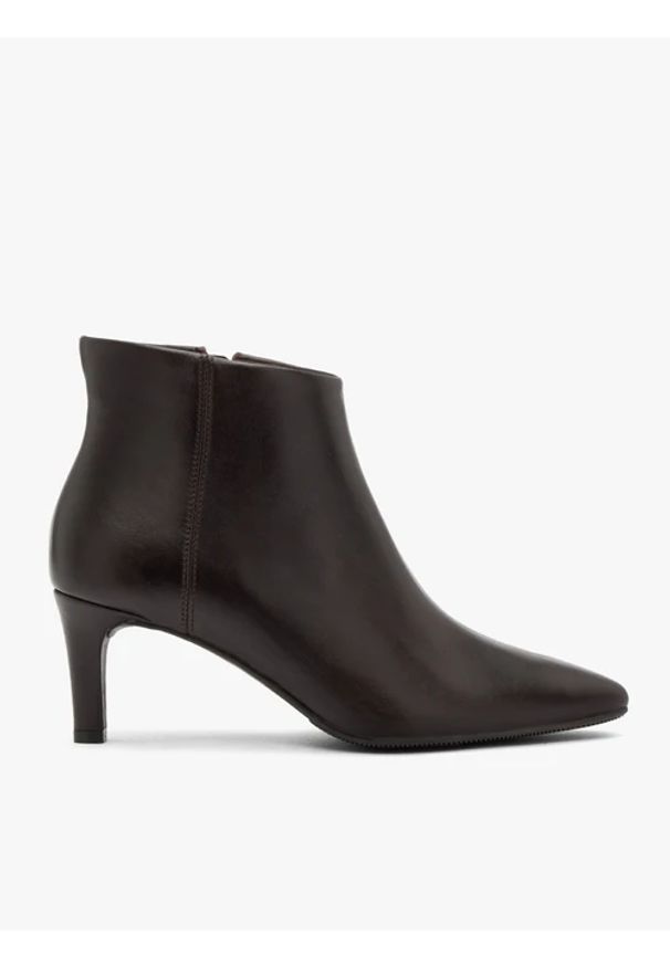 Ryłko - Bordowe botki na szpilce. Okazja: na co dzień. Zapięcie: zamek. Kolor: czerwony. Szerokość cholewki: normalna. Materiał: skóra. Sezon: jesień. Obcas: na szpilce. Styl: casual, street, elegancki. Wysokość obcasa: średni