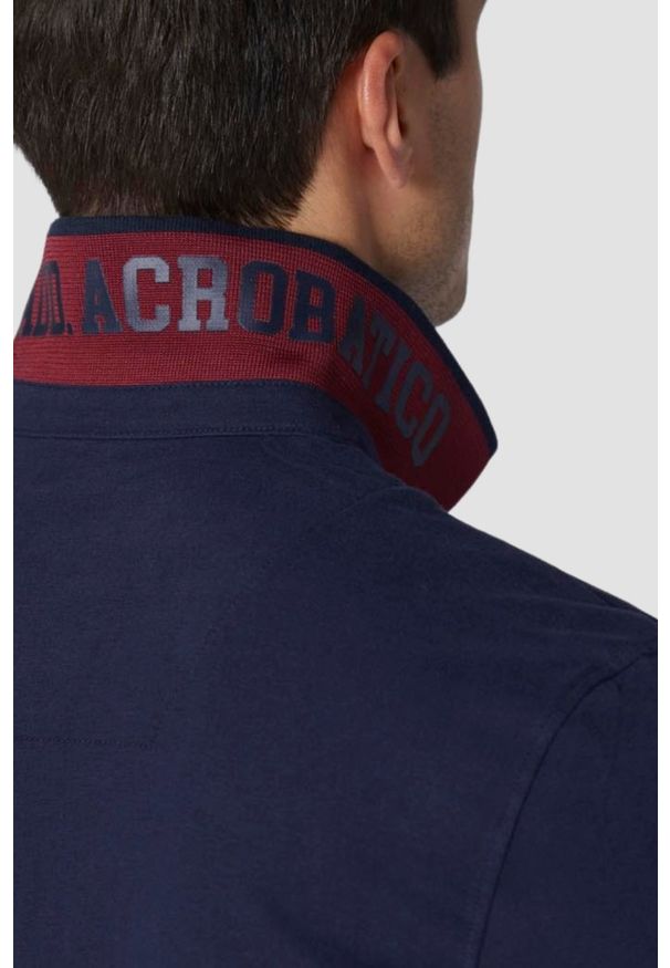 Aeronautica Militare - AERONAUTICA MILITARE Granatowy męski longsleeve polo Jersey. Typ kołnierza: polo. Kolor: niebieski. Materiał: jersey. Długość rękawa: długi rękaw