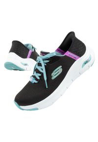 skechers - Buty sportowe damskie Skechers SLIP-INS. Kolor: czarny. Materiał: tkanina. Szerokość cholewki: normalna. Model: Skechers Sport. Sport: turystyka piesza