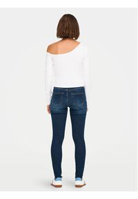 only - ONLY Bluzka Live Love 15344398 Biały Slim Fit. Kolor: biały. Materiał: bawełna