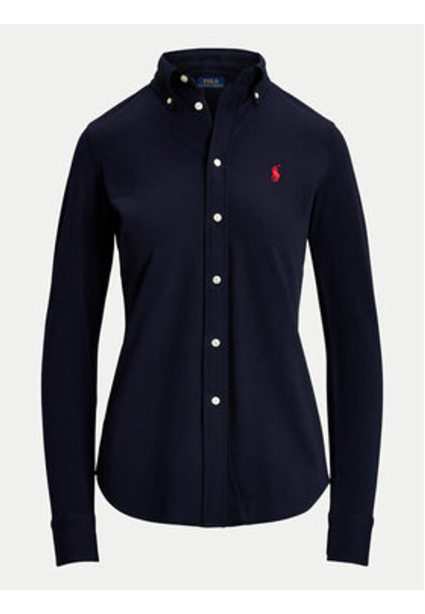 Polo Ralph Lauren Koszula 211924258012 Granatowy Slim Fit. Typ kołnierza: polo. Kolor: niebieski. Materiał: bawełna