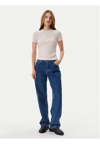 Calvin Klein Jeans T-Shirt J20J225245 Różowy Slim Fit. Kolor: różowy. Materiał: bawełna #4