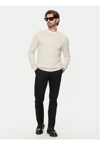 Calvin Klein Sweter K10K113410 Beżowy Slim Fit. Kolor: beżowy. Materiał: bawełna #5