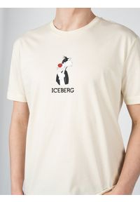 Iceberg T-Shirt | F0226301 | Mężczyzna | Beżowy. Okazja: na co dzień. Kolor: beżowy. Materiał: bawełna. Wzór: nadruk. Styl: klasyczny, casual, elegancki #4