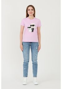 Karl Lagerfeld - KARL LAGERFELD Lawendowy t-shirt Ikonik 2.0. Kolor: fioletowy #2