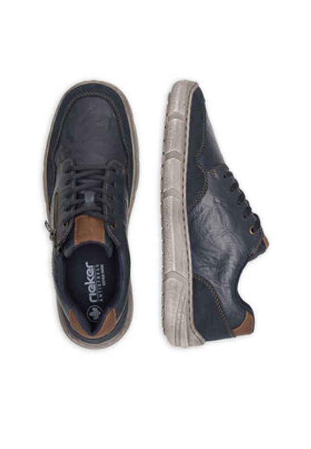 Rieker Sneakersy 04003-16 Granatowy. Kolor: niebieski. Materiał: skóra
