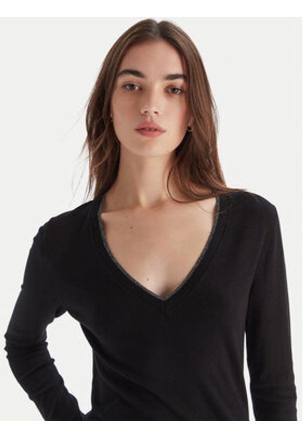 Liu Jo Sweter MF5227 MS49I Czarny Regular Fit. Kolor: czarny. Materiał: syntetyk
