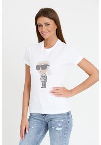 Karl Lagerfeld - KARL LAGERFELD Biały t-shirt Ikonik 2.0. Kolor: biały #7