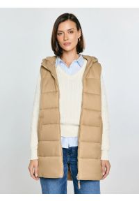 Big-Star - Kamizelka damska pikowana beżowa Pavla 801. Kolor: beżowy. Długość: długie #3