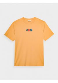 outhorn - T-shirt z nadrukiem męski - żółty. Okazja: na co dzień. Kolor: żółty. Materiał: bawełna, dzianina. Wzór: nadruk. Styl: casual #7