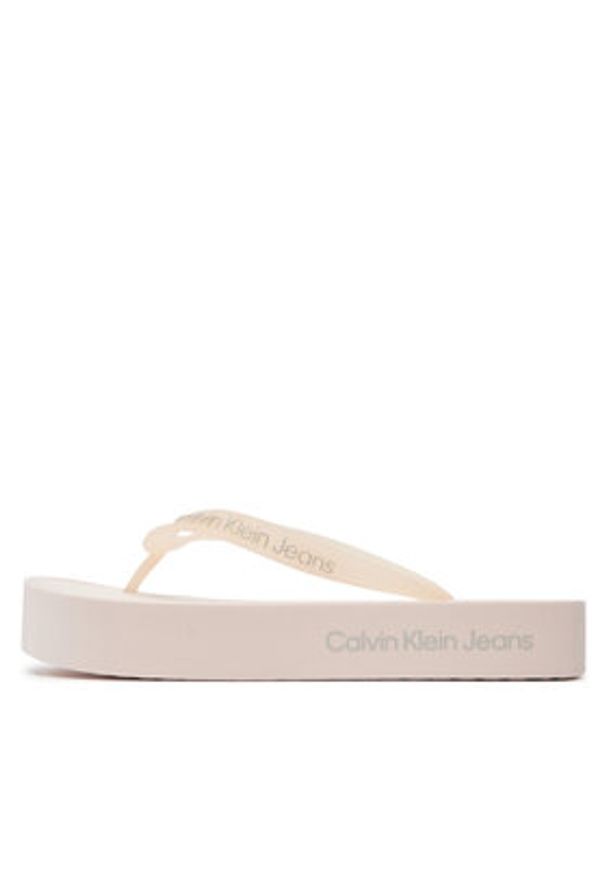 Calvin Klein Jeans Japonki Beach Sandal Flatform Logo YW0YW01092 Różowy. Kolor: różowy