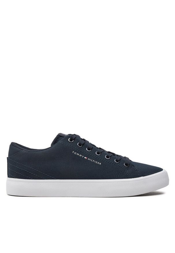 TOMMY HILFIGER - Tommy Hilfiger Tenisówki Th Hi Vulc Low Canvas FM0FM04882 Granatowy. Kolor: niebieski