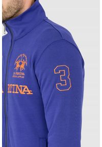 La Martina - LA MARTINA Fioletowa bluza męska na zamek, Rozmiar XL. Kolor: fioletowy #9