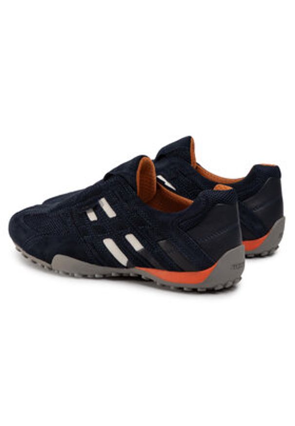 Geox Półbuty U Snake L U4207L 02214 C4002 Granatowy. Kolor: niebieski. Materiał: skóra, zamsz