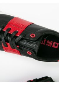 Big-Star - Trampki męskie czarne ze skóry ekologicznej JJ174183 906. Okazja: na co dzień, do pracy, na spotkanie biznesowe. Kolor: czarny. Materiał: skóra ekologiczna. Styl: casual, klasyczny, biznesowy #4