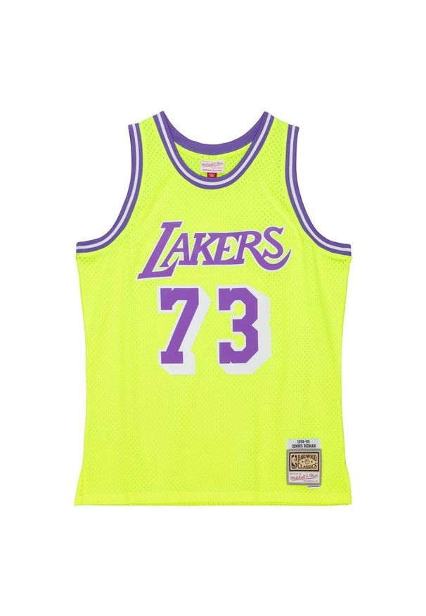 Mitchell & Ness - Koszulka Los Angeles Lakers Swingman Neon Tropical 1998/99. Kolor: żółty. Sport: koszykówka