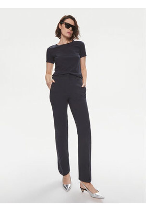 Weekend Max Mara Spodnie materiałowe Basco 2415781051 Granatowy Regular Fit. Kolor: niebieski. Materiał: bawełna