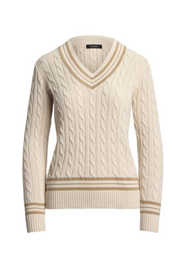 Lauren Ralph Lauren - LAUREN RALPH LAUREN Sweter 200963658001 Écru Relaxed Fit. Materiał: bawełna